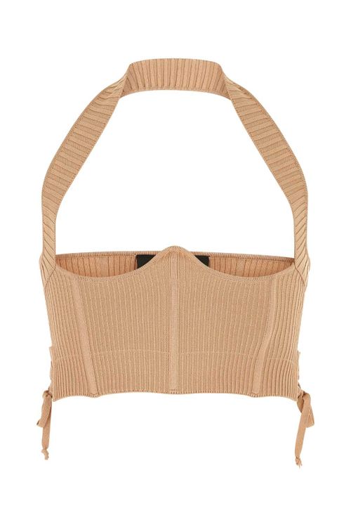 Ribbed Knit Sweater — Beige