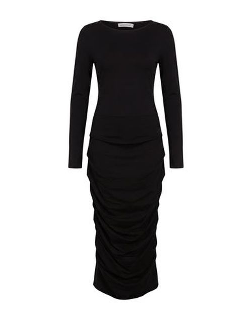 Woman Maxi dress Black Size 8 Cotton, Elastane