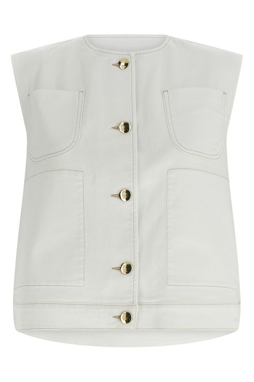 Denim And Knit Vest