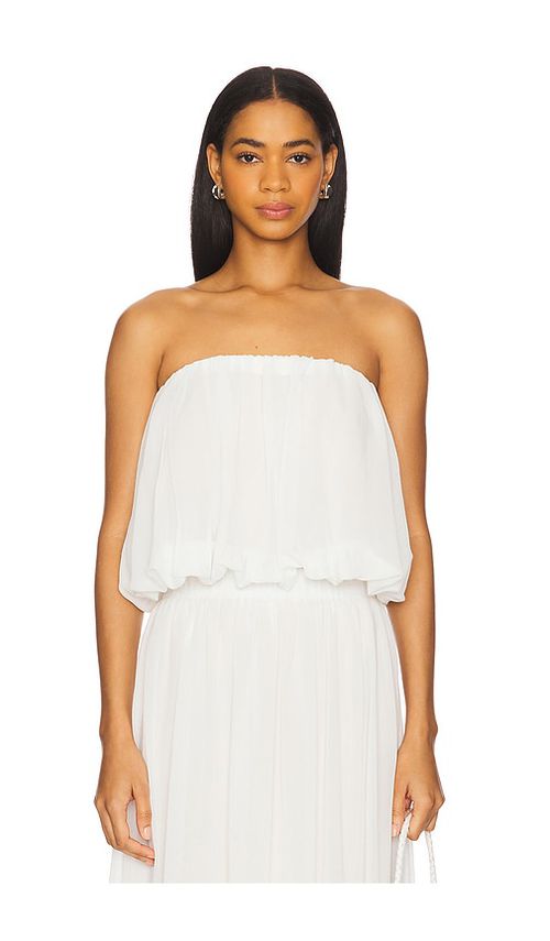 Bardot Lissett Soft Balloon Top in White. Größe 6. Also in 10, 12, 2