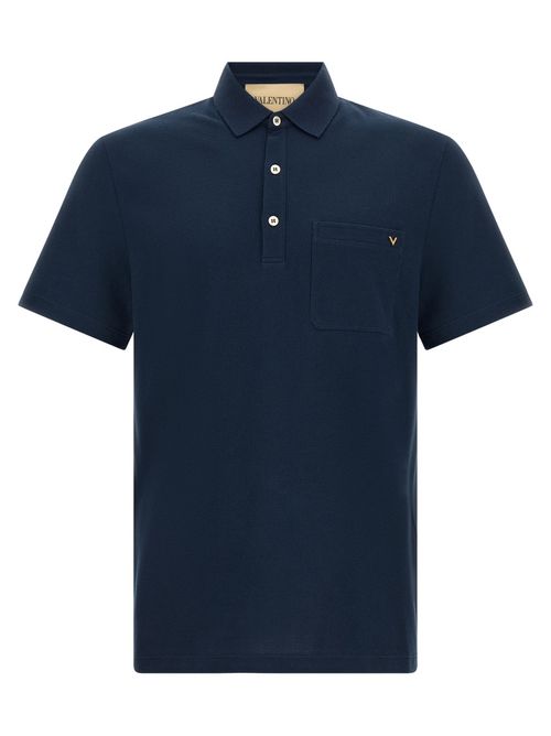 Dark Blue Solid Shirt Collar Polo