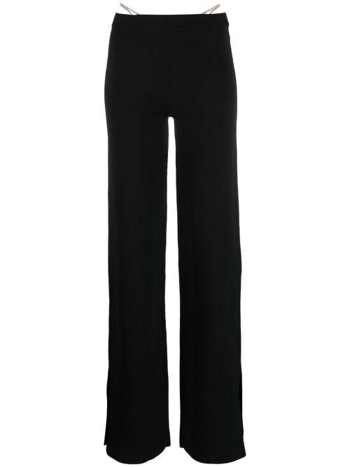 Crystal-thong flared trousers - Black