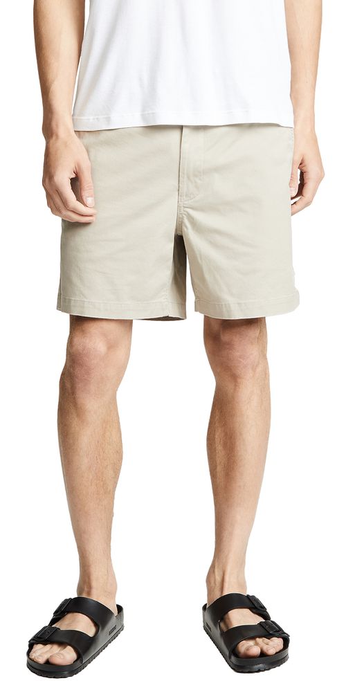 Classic Fit 6" Stretch Chino Prepster Shorts Khaki Tan