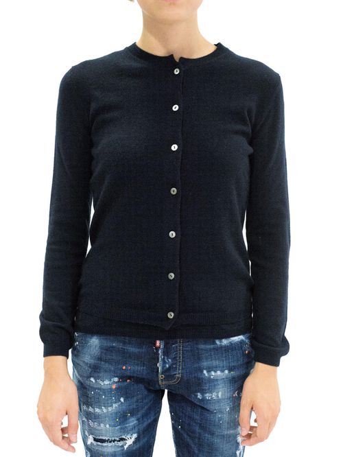 Navy Blue Cashmere Cardigan