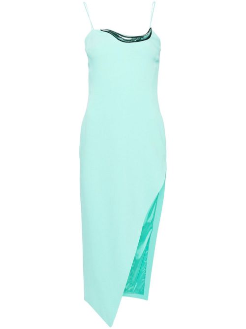 Appliqué-detail crepe midi dress - Green