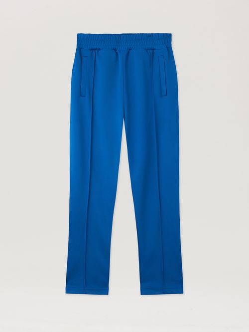 Back Curved Logo Track Pants Man  Cobalt Blue Black