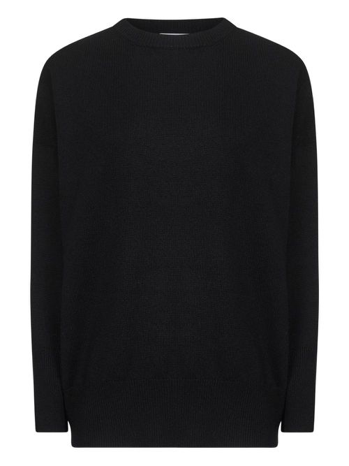 Crew-neck cashmere sweater - Black