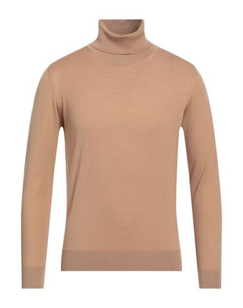 Alpha Studio Man Turtleneck Camel Size 44 Merino Wool