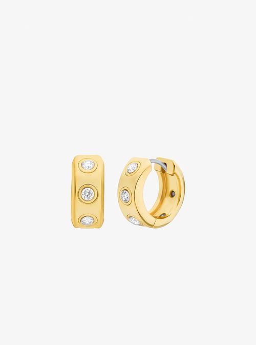 Pavé Logo Huggie Earrings
