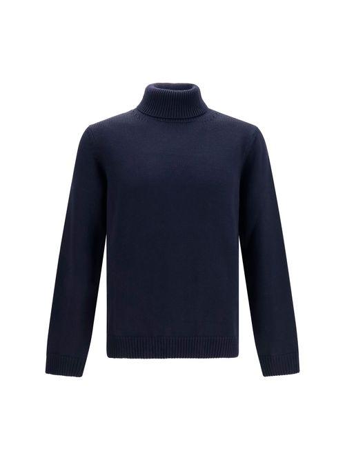 Merino Wool Turtleneck Sweater — Navy