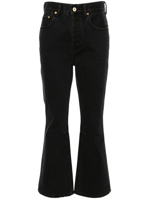 Le de-Nîmes court high-rise flared jeans - Black