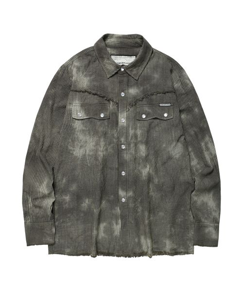 RAW WASHED VERTICAL SHIRTS KHAKI