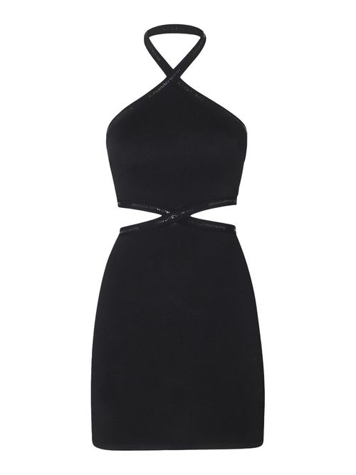 Black Stretch Cut Out Mini Dress