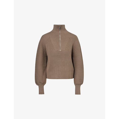 Womens Gravity Sage Reid Relaxed-fit Woven-blend Jumper