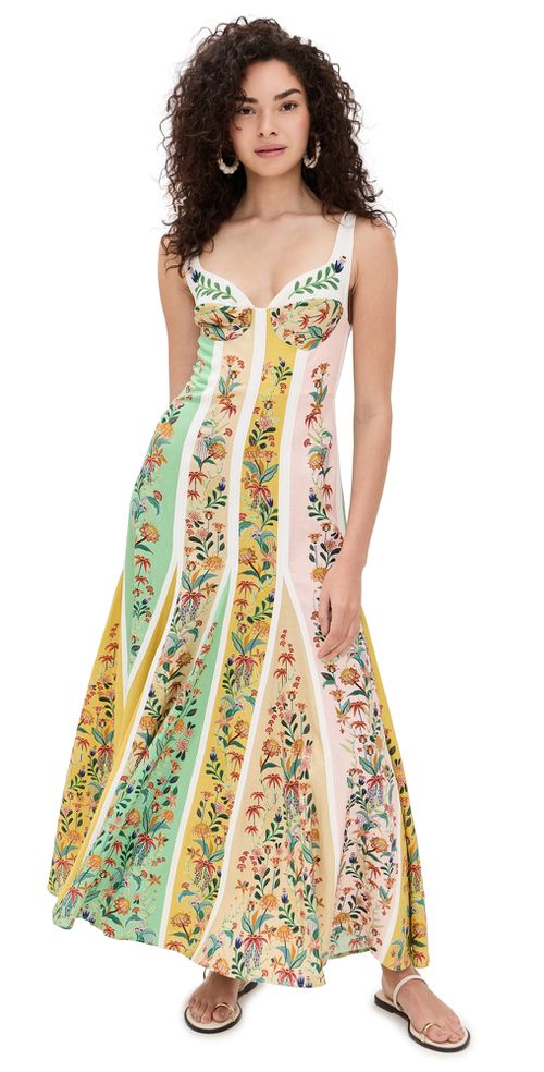 FARM Rio | FARM Rio Delicate Floral Stripes Multicolor Sleeveless Gore Dress  Delicate Floral Stripes Multi | Realry