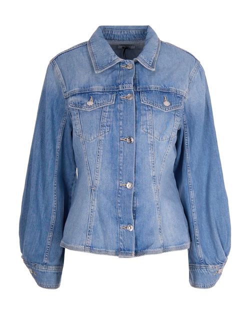 Bustier Denim Jacket — Blue