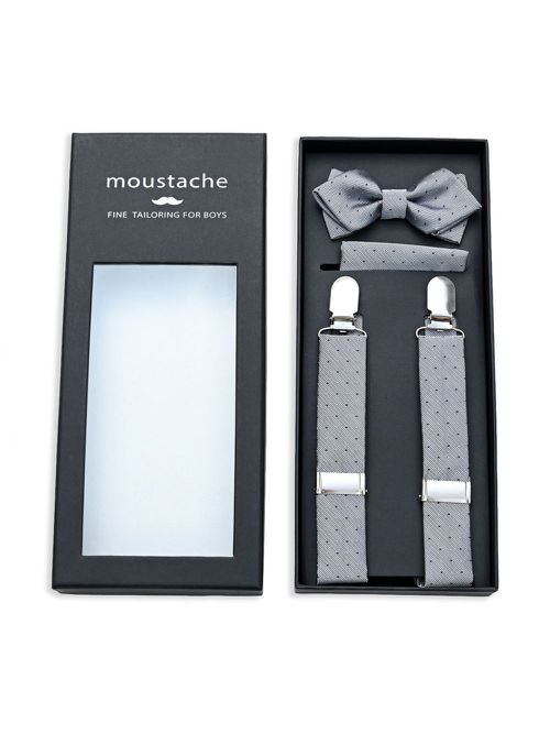 Dotted suspenders set - Grey