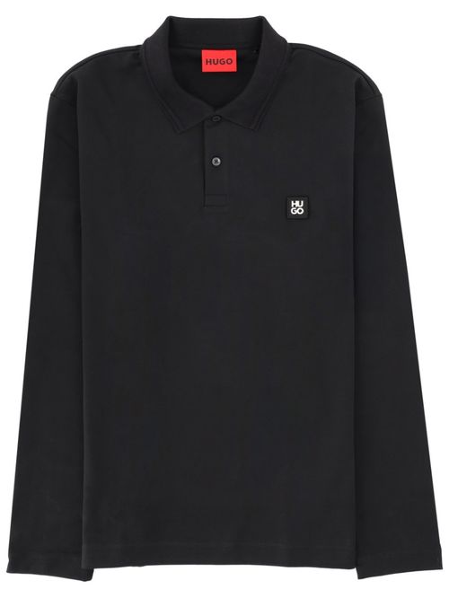 Black Logo Shirt Collar Polo