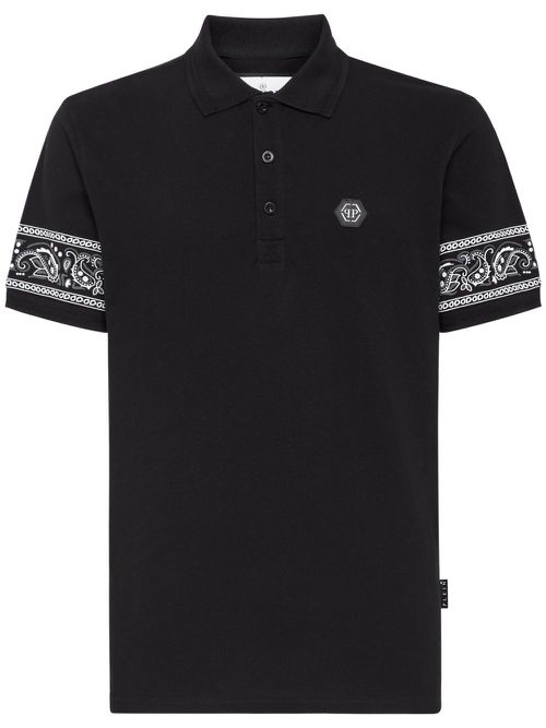 Paisley Gothic Plein polo shirt - Black