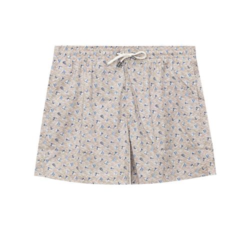 Sails Print Swim Shorts — Beige