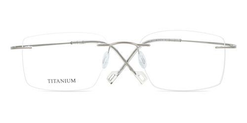 Rectangle Rimless Titanium Men's Prescription Glasses Online Gold 53 - Free Lenses - Blue Light Block Available - SmartBuy Collection