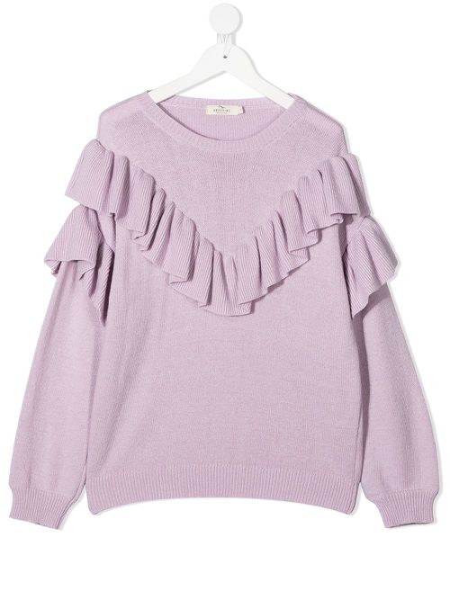 Ruffle trim jumper - Purple