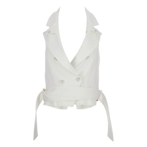 Double-breasted Belted Vest