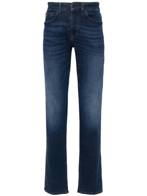 Logo-plaque tapered jeans - Blue