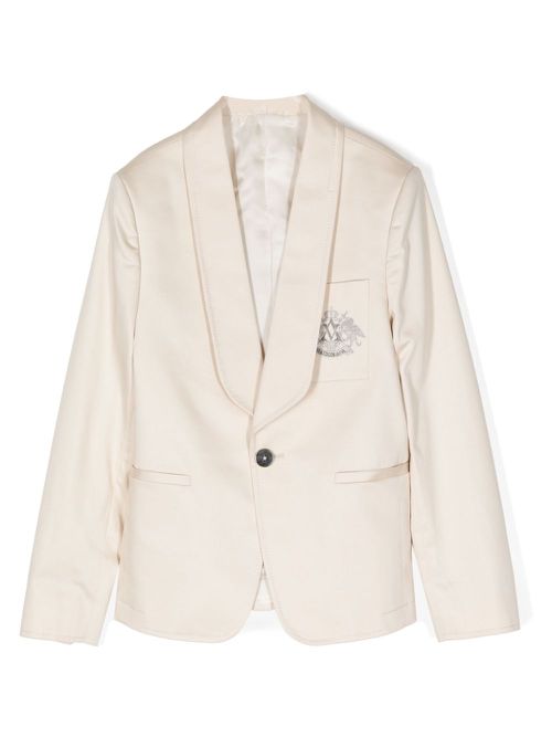 Single-breasted cotton blazer - Neutrals