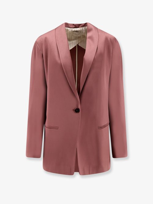 Satin Acetate Blazer — Pink
