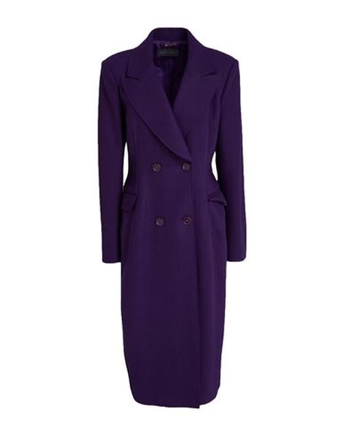 Woman Coat Purple Size 6 Wool, Polyamide