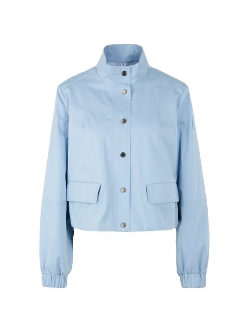 Marc Cain Short cotton jacket with mesh lining, blue, 34 N