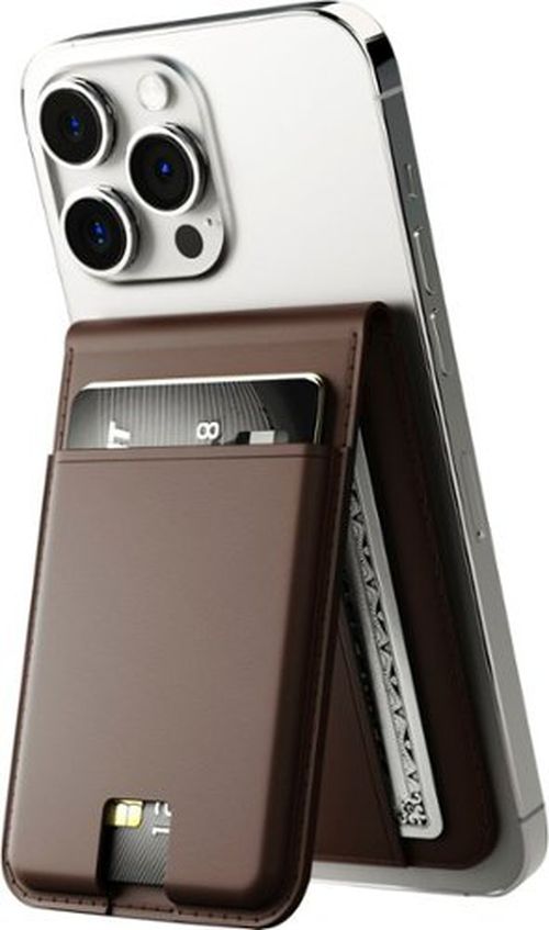 EZMO MagSafe Wallet & Phone Stand - Dark Brown