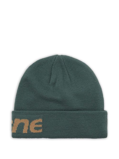 Big Cuff logo-intarsia beanie - Green