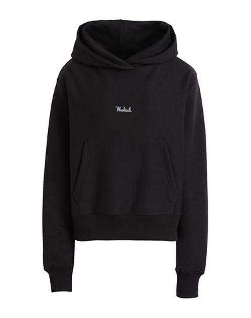 Logo Fleece Hoodie Woman Sweatshirt Black Size S Cotton, Polyester