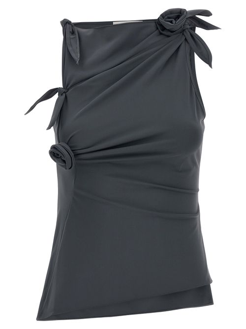 Asymmetric Flower Tops Gray