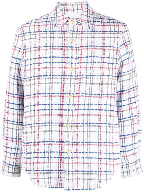 Gingham check tweed overshirt - 996 SEASONAL MULTI