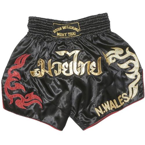 MUAY THAI Mens Shorts Black Gold Red Tribal W28 Muay Thai Boxing