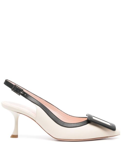 - Viv In The City Leather Slingback Pumps