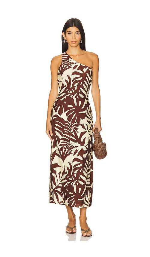 SEVEN WONDERS MIDI-KLEID MATELO in Brown. Größe XL. Also in L, M