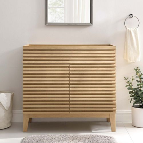 Render 36 Bathroom Vanity Cabinet", Oak