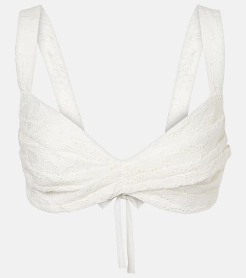 Zimmermann Crush Embroidered linen bra top