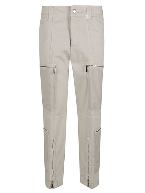 Beige Delta zipped trousers