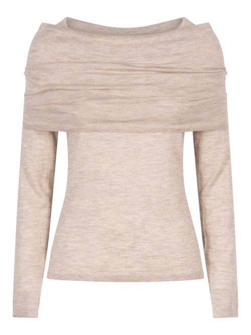 Lightweight Cashmere Sweater With Removable Wrap Detail