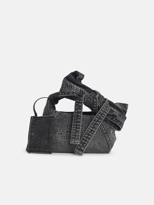 'The Sack Mini' Washed Black Denim Bag