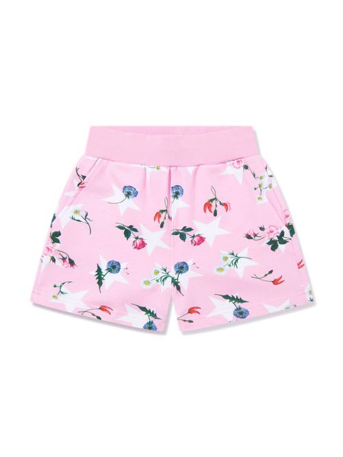 Graphic-print cotton-blend shorts - Pink