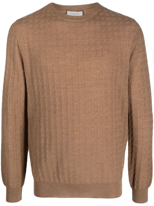 Knitted wool jumper - Brown