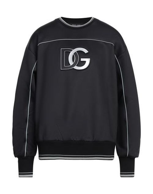 Dolce & gabbana Man Sweatshirt Black Size 42 Polyester, Elastane, Cotton, Glass, Epoxide resin