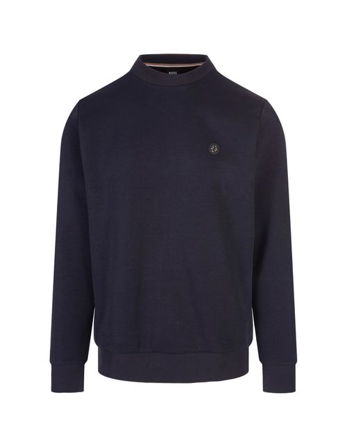 Blue Regular Fit Sweatshirt With Monogram Patch