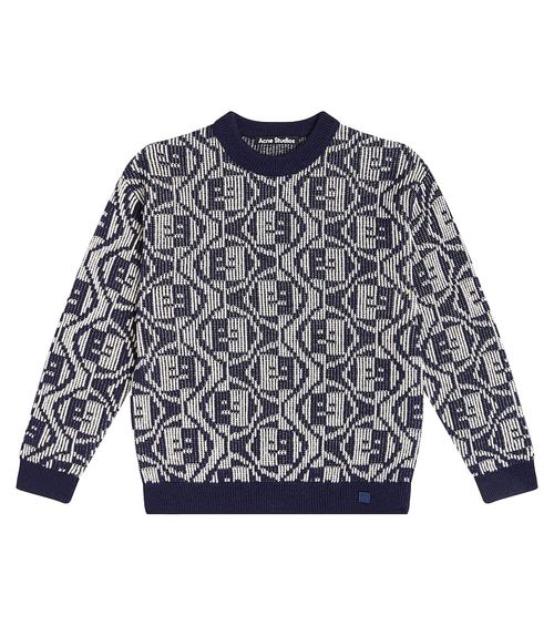 Acne Studios Kids Face Logo cotton sweater